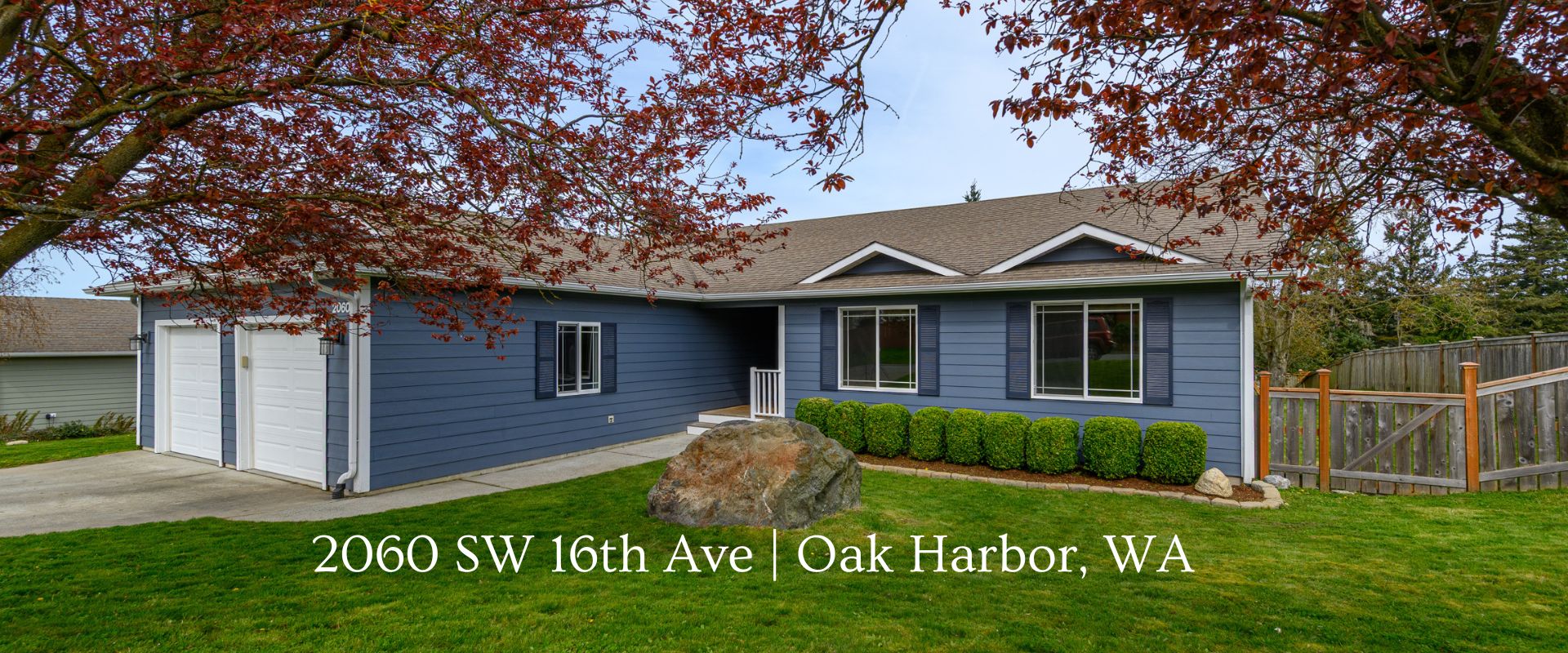 3-bedroom rambler home for sale in Oak Harbor’s Fireside neighborhood with landscaped yard, attached garage, and inviting curb appeal.